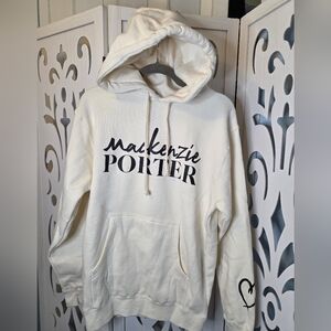 Mackenzie Porter Hoodie Small Cream Graphic Pullover Independent Trading Co NWOT